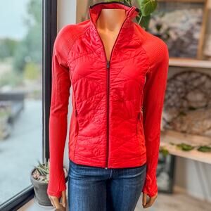 Athleta Insulated Flurry Primaloft Jacket in Poppy Red/Orange, Women's Medium